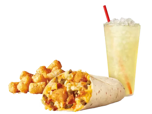 Sonic Ultimate Meat & Cheese Breakfast Burrito Combo
