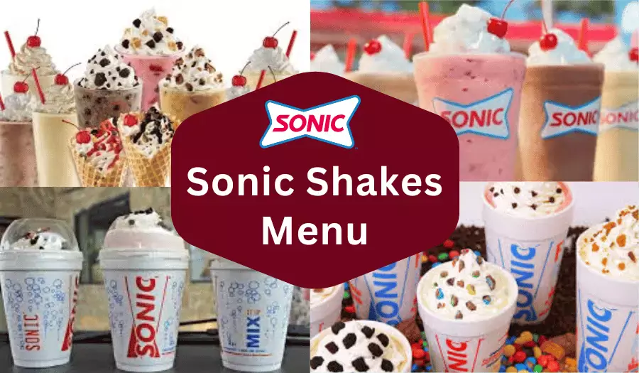 Sonic Shakes Menu With Prices